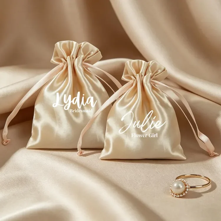 Custom Satin Drawstring Bags