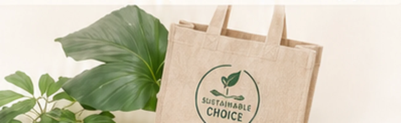 Reusable bag and natural leaves
